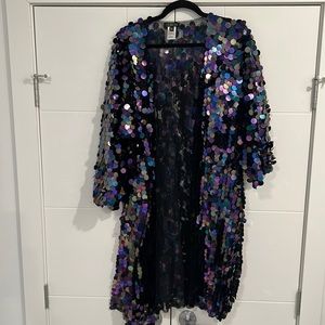 Club EXX Oil Slick Sequin Cardigan/Shrug